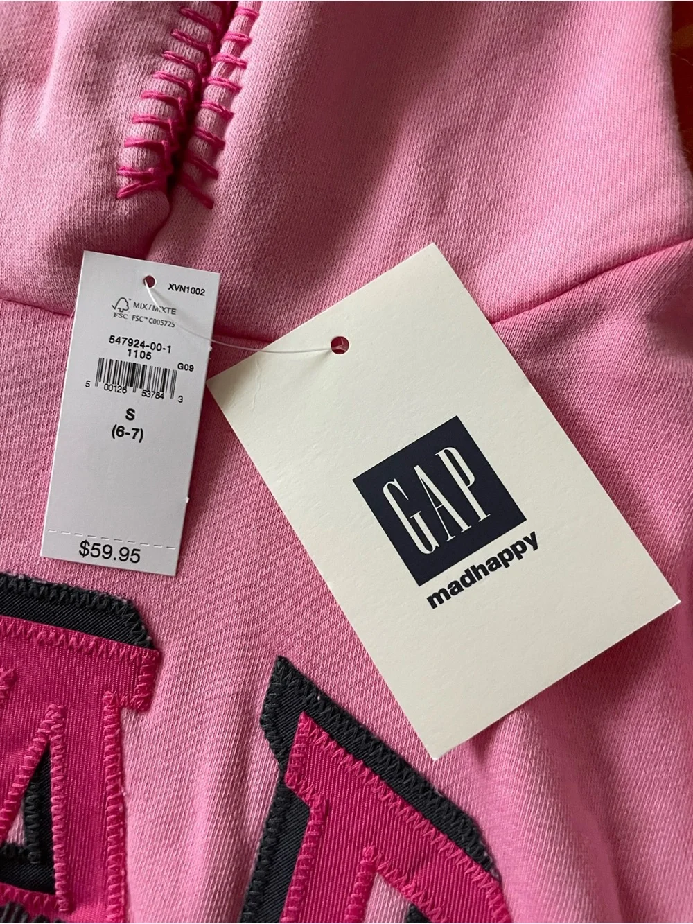 GAP mad happy collaboration Pink Logo Hoodie for Kids